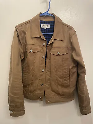 Gustin Brown Flannel-Lined Waxed Canvas Trucker Jacket (Size Small) • $100