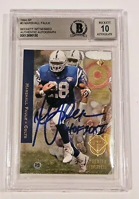 Marshall Faulk Signed 1994 SP Rookie Rc Card W/HOF 20XI Beckett Witness Auto 10 • $139.99