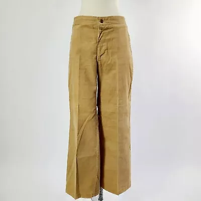 Vintage 70s Corduroy Slacks Bell Bottoms 32 X 29  Beige Brown Disco Pants Flared • $43.99