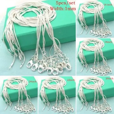 10Pcs Wholesale 925 Silver Snake Chain Necklace Pendant Jewelry Women Men New • $5.05