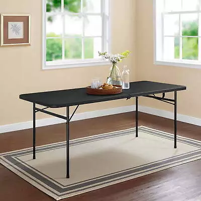 Mainstays 6 Foot Bi-Fold Plastic Folding Table Black • $70.58