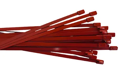 Red Coated T316 Stainless Steel Metal Cable Ties Zip Wrap Exhaust Heat Straps • $11.99