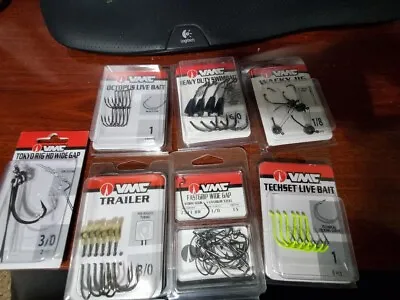 Mixed Lot Of 7 Different Vmc  Jigs/hooks  Live Bait Holders Etc • $28.99