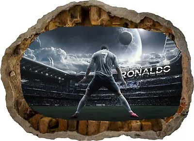 £10.99 • Buy CR7 Cristiano Ronaldo Madrid Football 3d Smashed Wall View Sticker Poster 1004