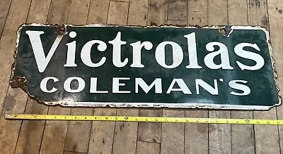 Antique Phonograph Dealer Sign Victrola Porcelain Advertising Vintage  • $1500