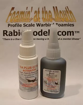 2oz THICK BLACK RUBBER-TOUGHENED CA Cyanoacrylate Super Glue & 2oz ACTIVATOR PKG • $16.99