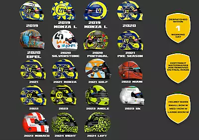 X2 Lando Norris McLaren 2019 - 2024 F1 Helmet Stickers Vinyl - Scuderia GP • £5.49