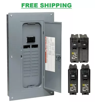 Square D 100 Amp 40 Circuit 20 Space Indoor Main Breaker Box Panel Load Center • $123.10