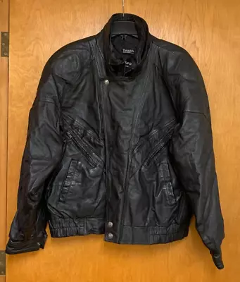 Vintage Wilson Mens Motorcycle Thinsulate Black Leather Jacket Size XL Heavy • $60