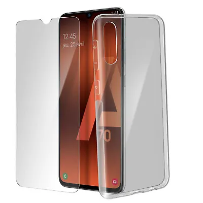 For SAMSUNG GALAXY A70 CLEAR CASE + TEMPERED GLASS SCREEN PROTECTOR SHOCKPROOF • $9.69