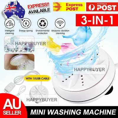 $26.95 • Buy Ultrasonic Portable Washing Machine Mini Turbine Washer USB For Travel Camping