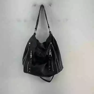 B. Makowsky Black Leather Large Hobo Bag - Women's Handbag • $30