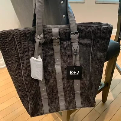 R+J Large Shoulder Bag. Vegan Leather Trim • $47.08