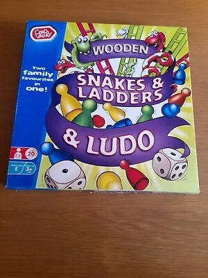 Chad Valley Wooden Snakes & Ladders & Ludo 2-4 Players 3+ Years Complete • £10