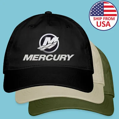 Mercury Boats Marine Racing Adjustable Black Hat Organic Cap Size Adult • $19.99