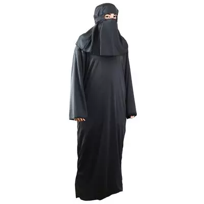 Adults Black Traditional Burqa Muslim Chadri Burka Hijab Arabian Fancy Dress • £26.95