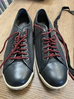 $75 • Buy John Varvatos STAR USA LEATHER Black Fashion Men Sneakers Shoes 10m Pre Owned