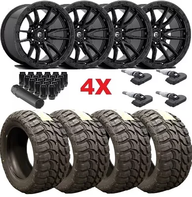 Fuel Rebel 6 Matte Black Wheel Tires 33 12.50 22 F-150 F150 Mt Mud D679 • $2995