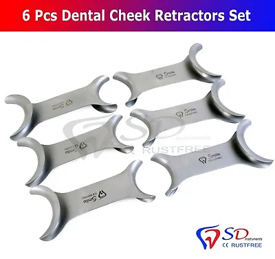 Set Of 6 X Cheek Retractor Dental Orthodontic Surgical Instruments CE NEW  • £20.79