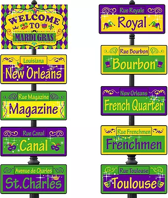 20 Pieces Mardi Gras Directional Signs New Orleans Street Signs Mardi Gras Print • $8.75