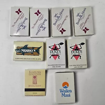 Hawaii Restaurant Matchbox Lot Vintage Duke’s Sharky’s Plantation House Kiahuna • $17.99