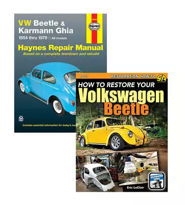 VW Beetle & Karmann Ghia 1954-1979 Manual & How To Restore 2 Book Set • $66.50