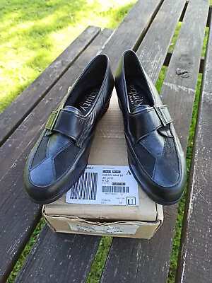 £17 • Buy Equity Ladies Black Leather Shoe Size 6.1/2 Ee New Slip On Shoe