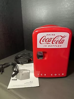 Coca-Cola Koolatron Retro Mini Fridge 12v & 110v Cords Cooler Warmer 6 Can Size • $51.27