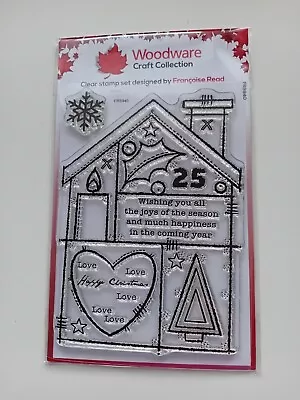 SALE Christmas House Clear Stamp Set By Woodware- 2 Stamps • £3.75