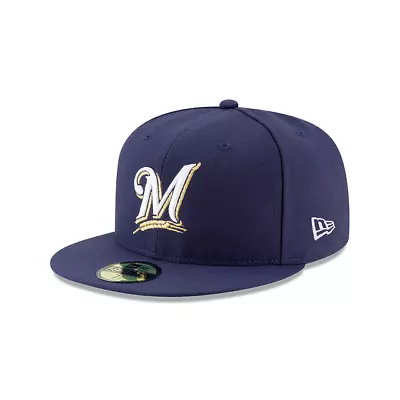 Milwaukee Brewers MLB New Era Authentic Collection  59FIFTY Fitted Hat-Blue/Gold • $26.99