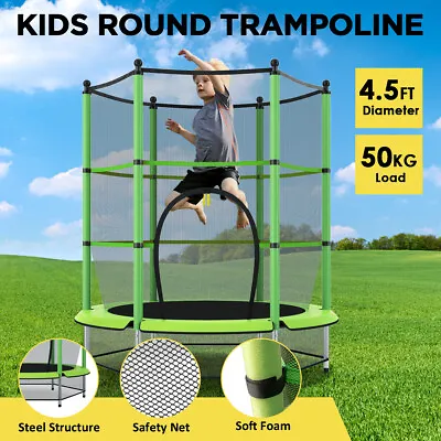 $999.99 • Buy 4.5ft Trampoline Kid Round Trampolines Junior Enclosure Safety Net Outdoor
