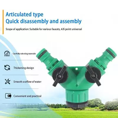 Pipe Valve Splitter Quick Connector Adapter Y-shaped Pants T.1 2 Garden Way W9R3 • £2.56