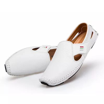 Leather Men's Casual Shoes Breathable Moccasins Loafers Driving Slip On Shoes US • $35.99