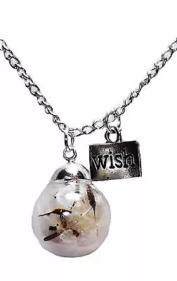 Real Dandelion Seeds Make A Wish Glass Bubble Pendant Necklace • $5.99