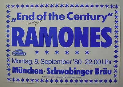 Ramones Concert Tour Poster 1980 End Of The Century Autographed Marky Ramone • $999.95