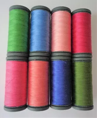 Lot Of 8 Dmc Cotton Machine Embroidery Thread Bobbins Assorted Colors • $6.99