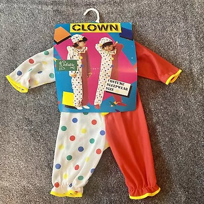 NWT VTG Clown Costume Sleepwear With Hat Kids 12 Mos. Candlesticks Union Label • $25.50