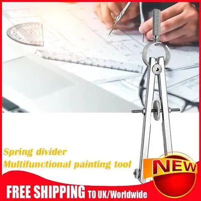 Spring Protractior Compasses Math Geometry Set With Lock Precision Drawing Tool • £4.63