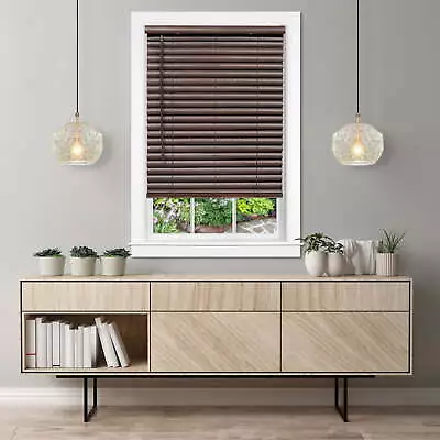 GII Luna Indoor Cordless Mahogany Vinyl Light Filtering Window Venetian Blind • $30.76