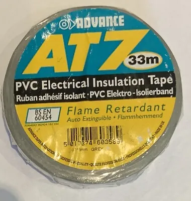 Advance AT7 PVC Electrical Insulation Tape 33m X 19mm - Grey - Many Uses.* • £4.95