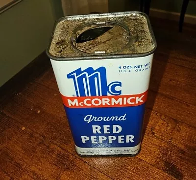 McCormick Ground Red Pepper Spice Tin Vintage Larger 4oz Tin • $18.99