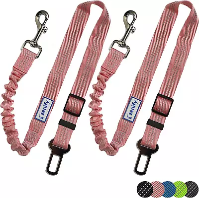 Zenify Dog Car Seat Belt Extendable Leash (2 Pack) - Bungee Lead For Dogs Puppie • $22.94
