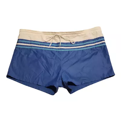 Vintage Sea Island Activewear Striped Swim Trunks Blue White Men's XL Retro 90s • $17.99