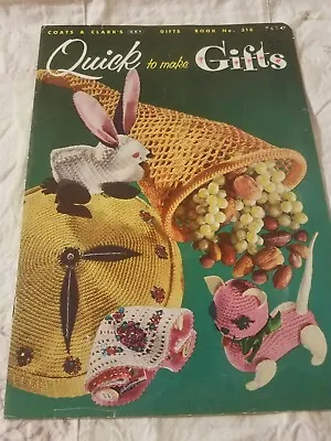 Vintage Coats & Clark Quick To Make Gifts Crochet Pattern Book 1955 • $4.28