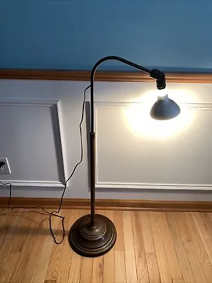 Vtg Industrial Floor/ Sun / Exam Lamp Sylvania Bulb Art Deco Adjustable 57” Max • $110