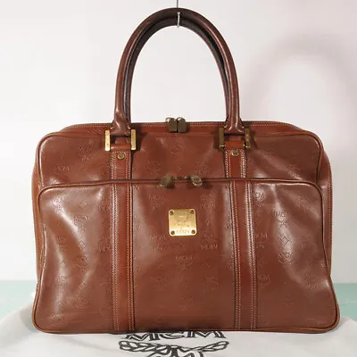 AUTHENTIC MCM Leather Document Bag + Dust Bag • $59.99