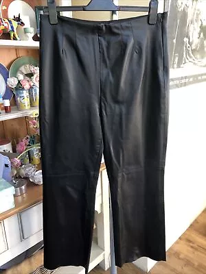 NWOT ZARA BLACK FAUX LEATHER TROUSERS SIZE XL SIDE ZIP  SEE PHOTOS- Tags Remove • £5.99