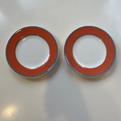 Set Of 2 VILLEROY & BOCH Tipo Viva RED RIM Bread Butter / Dessert Plates 6 5/8  • $26