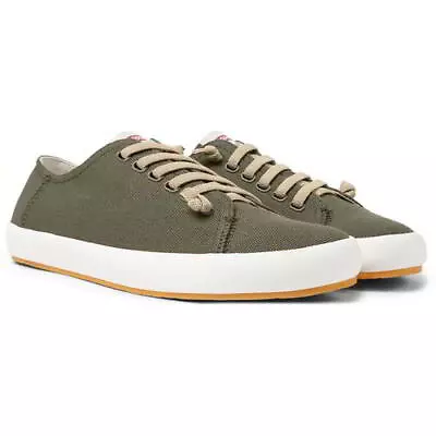 Camper Peu Rambla Mens Elastic Lace Up Canvas Trainers Shoes Green Size 8-12 • £67.49