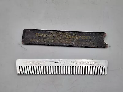 The J. B . Ford Co Vintage 1920's Metal Mustache Comb With Advertising Sleeve  • $85